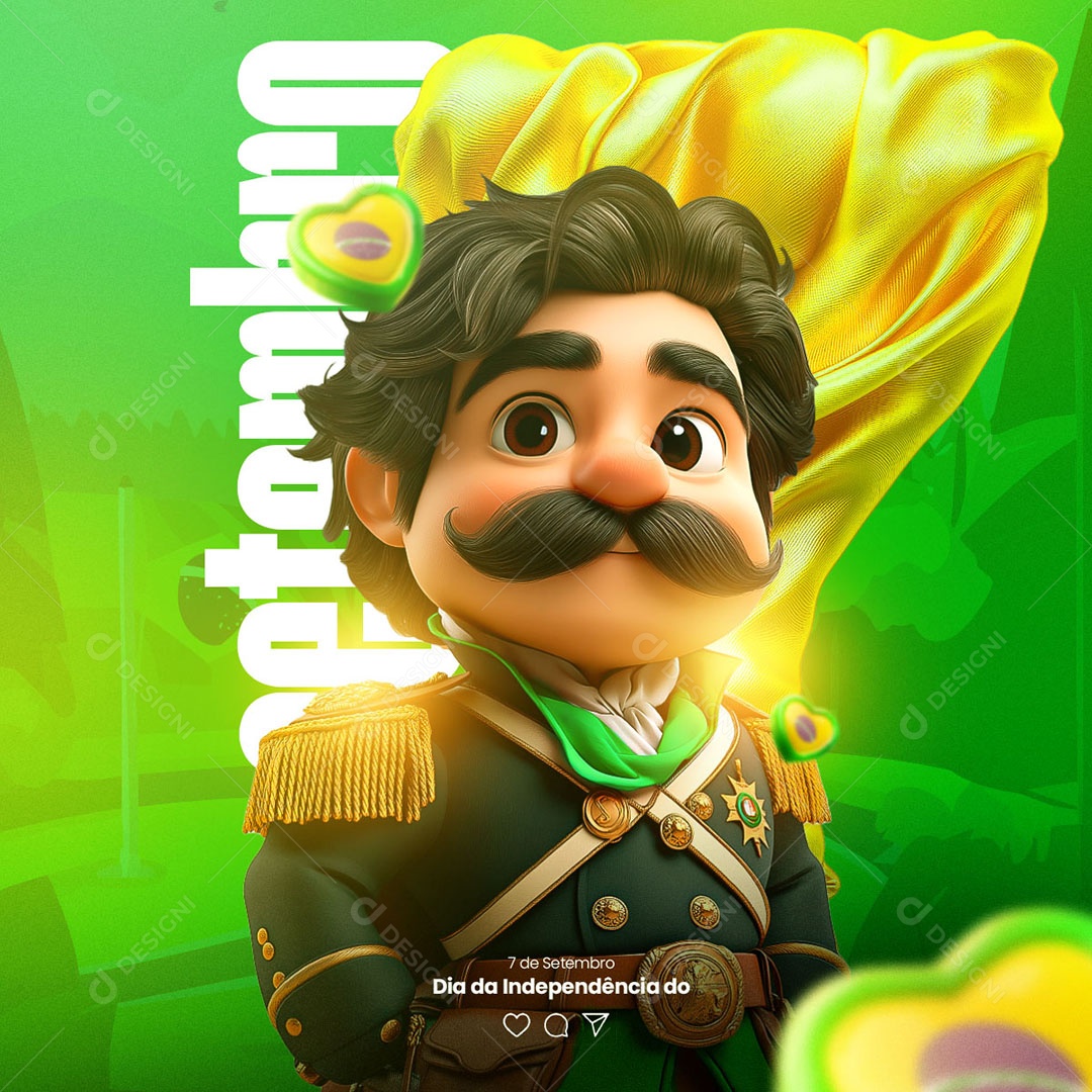 Independência do Brasil 07 de Setembro Social Media PSD Editável