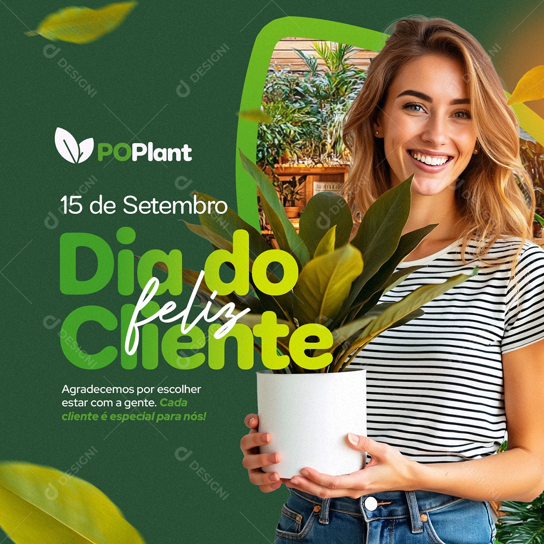 Feliz Dia do Cliente 15 de Setembro Jardinagem Social Media PSD Editável