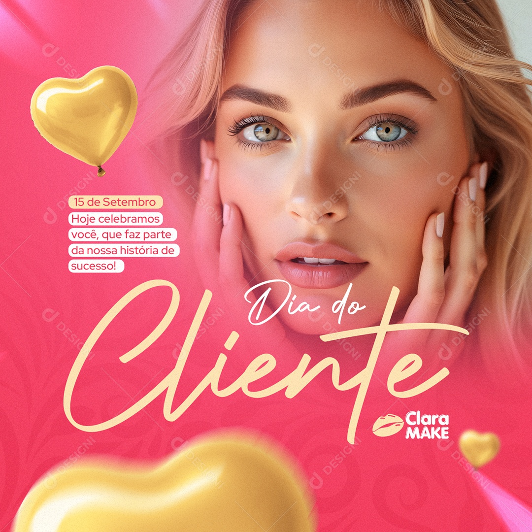 Dia do Cliente 15 de Setembro Esteticista Social Media PSD Editável