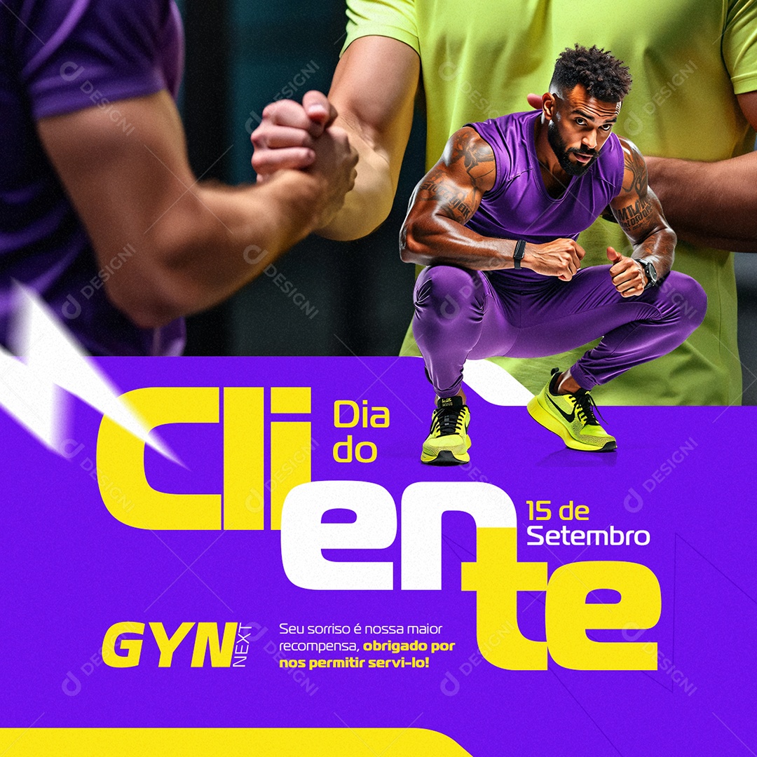 Dia do Cliente 15 de Setembro Academia Social Media PSD Editável