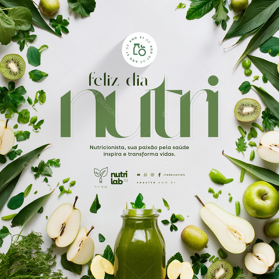 Feliz Dia Do Nutricionista 31 De Agosto Social Media PSD Editável