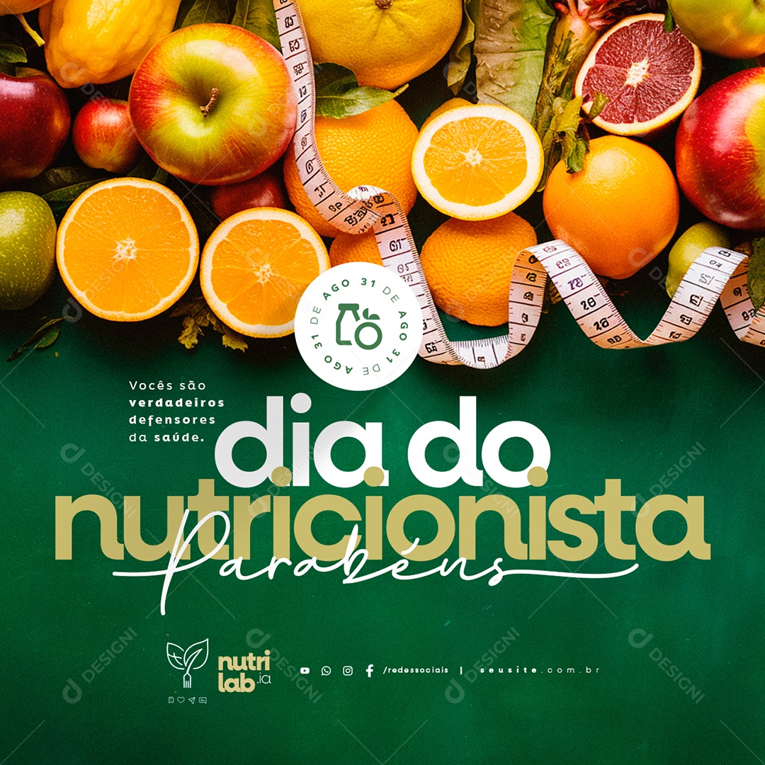 Dia Do Nutricionista 31 De Agosto Social Media PSD Editável