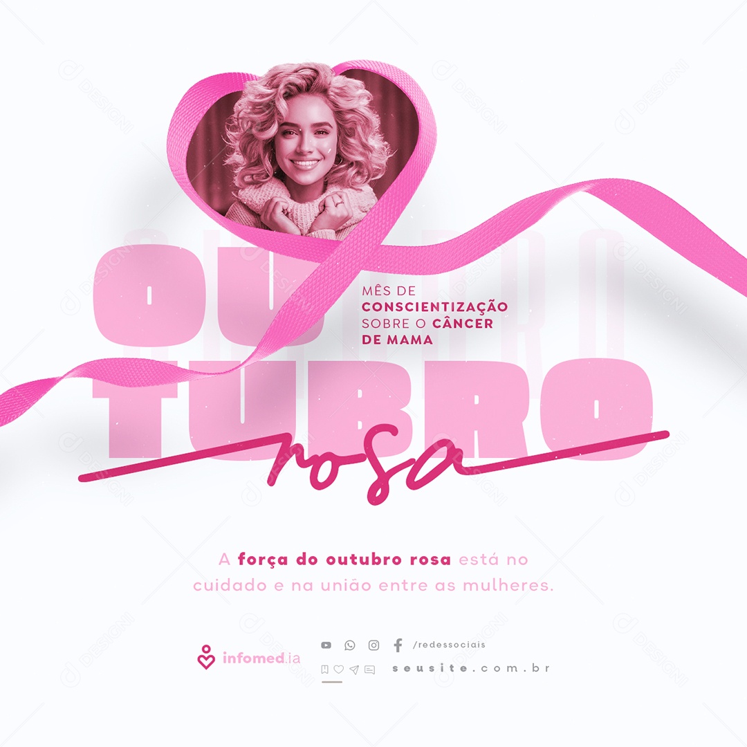 Outubro Rosa União Entre as Mulheres Social Media PSD Editável