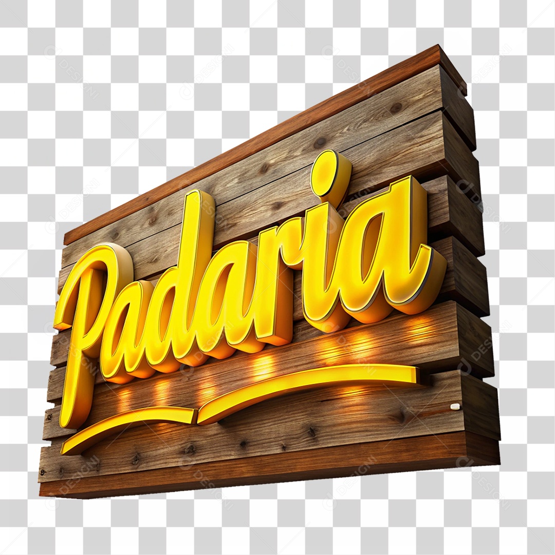 Placa de Madeira Padarias PNG Transparente