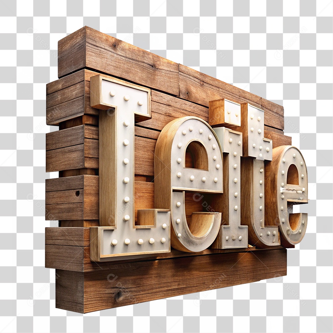 Placa de Madeira Leite PNG Transparente