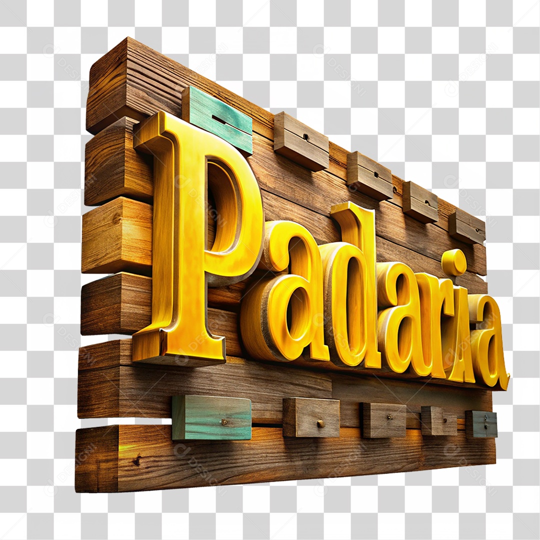 Placa de Madeira Padarias PNG Transparente