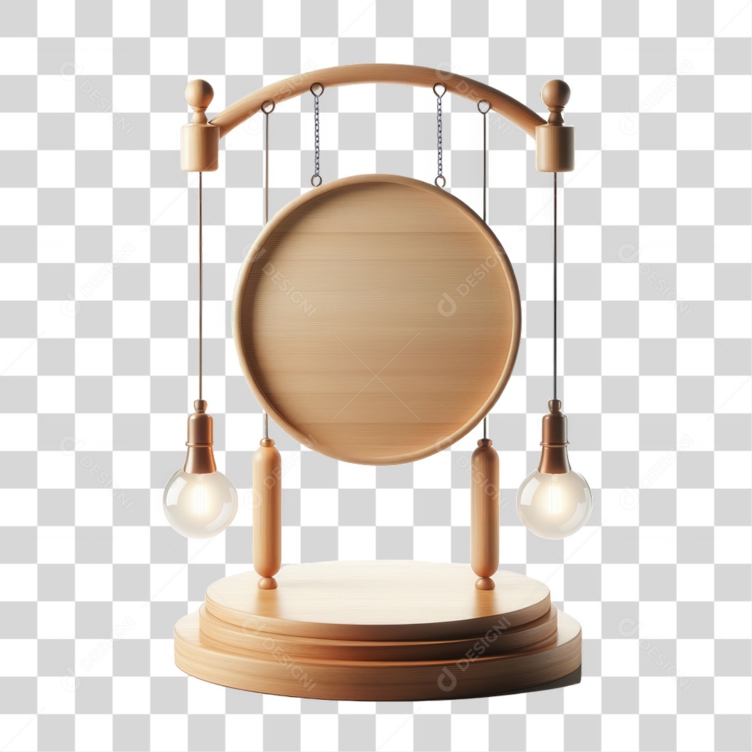 Elemento 3D Balcão Decoração Lâmpadas PNG Transparente