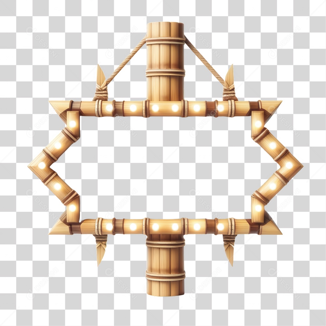 Elemento 3D Placa de Madeira PNG Transparente