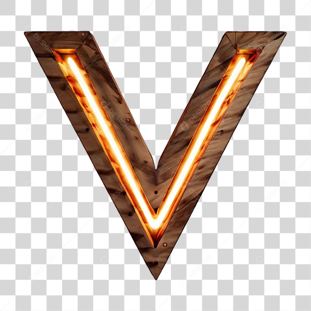 Elemento 3D Placa de Madeira com Luzes Lâmpadas PNG Transparente