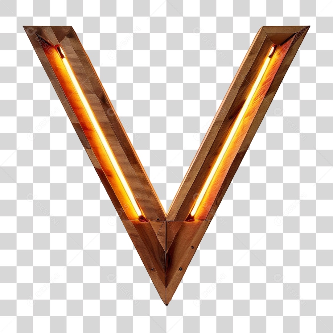 Elemento 3D Placa de Madeira com Luzes Lâmpadas PNG Transparente