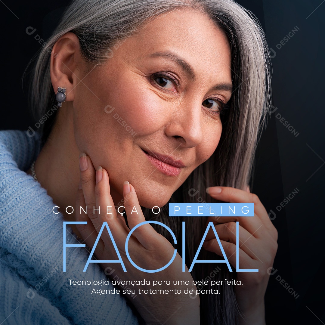 Dermatologista Peeling Facial Social Media PSD Editável