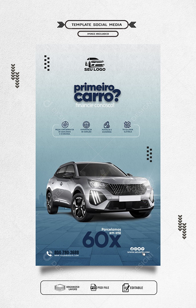 Story Primeiro Carro Finacie Conosco Social Media PSD Editável