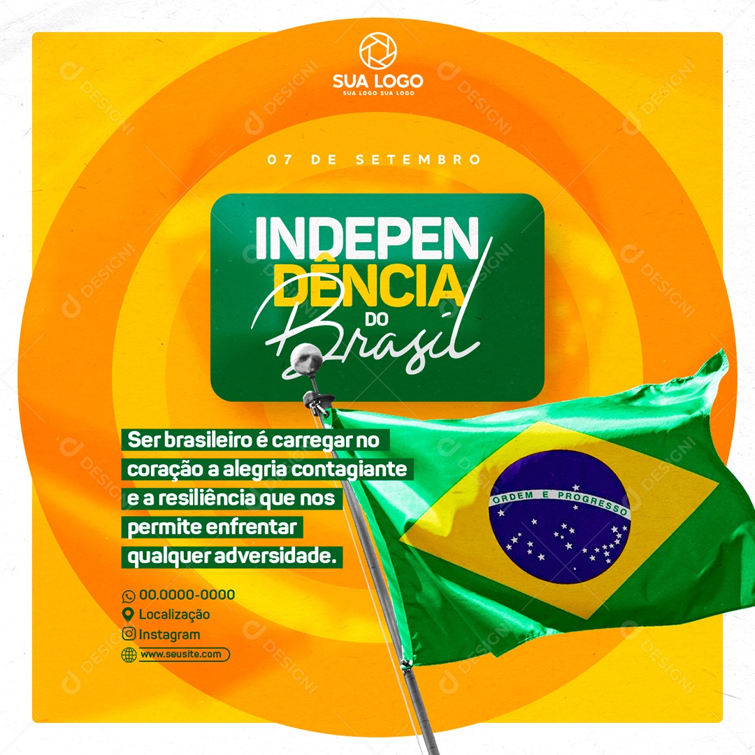 Dia da Independência do Brasil Social Media PSD Editável