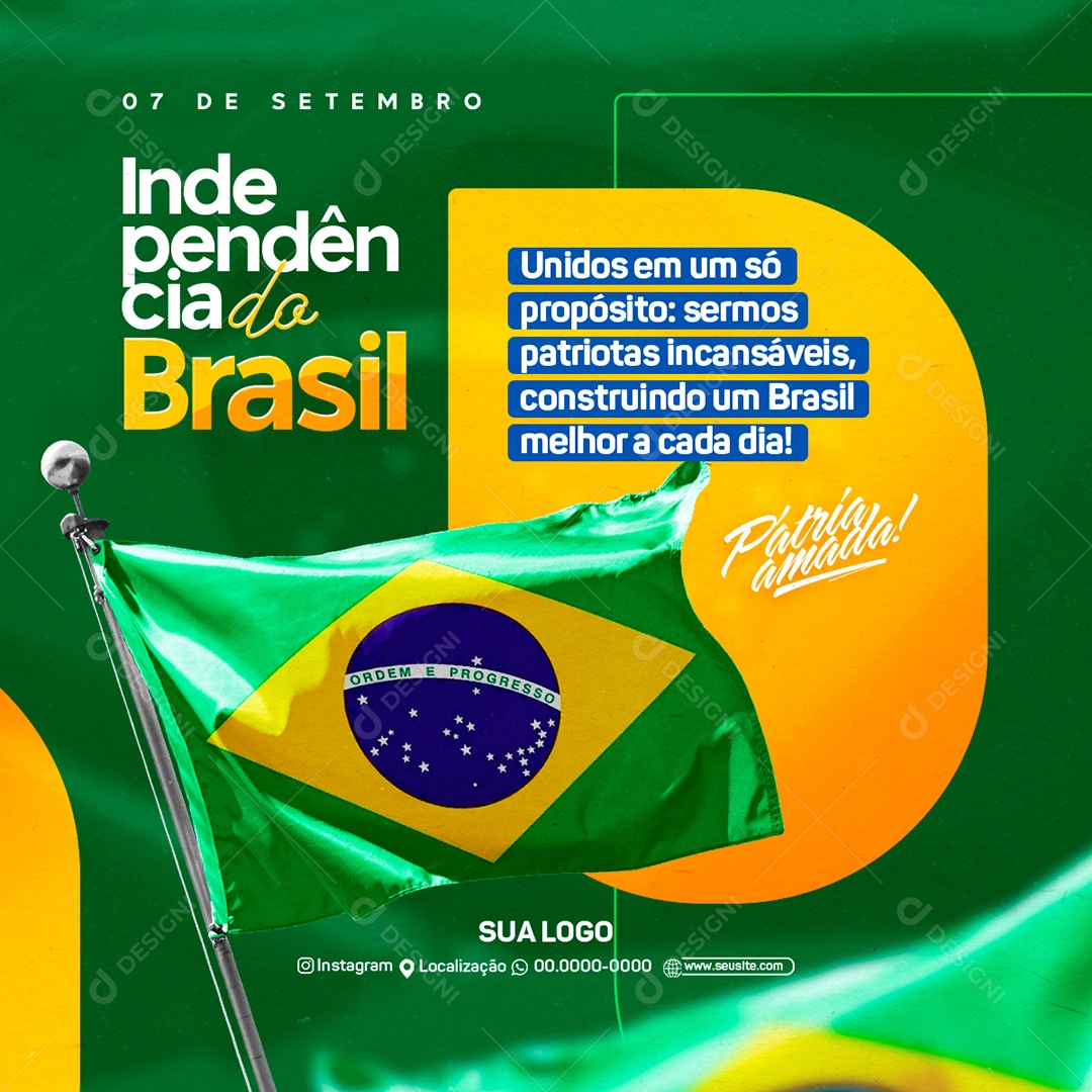 Dia da Independência do Brasil Social Media PSD Editável