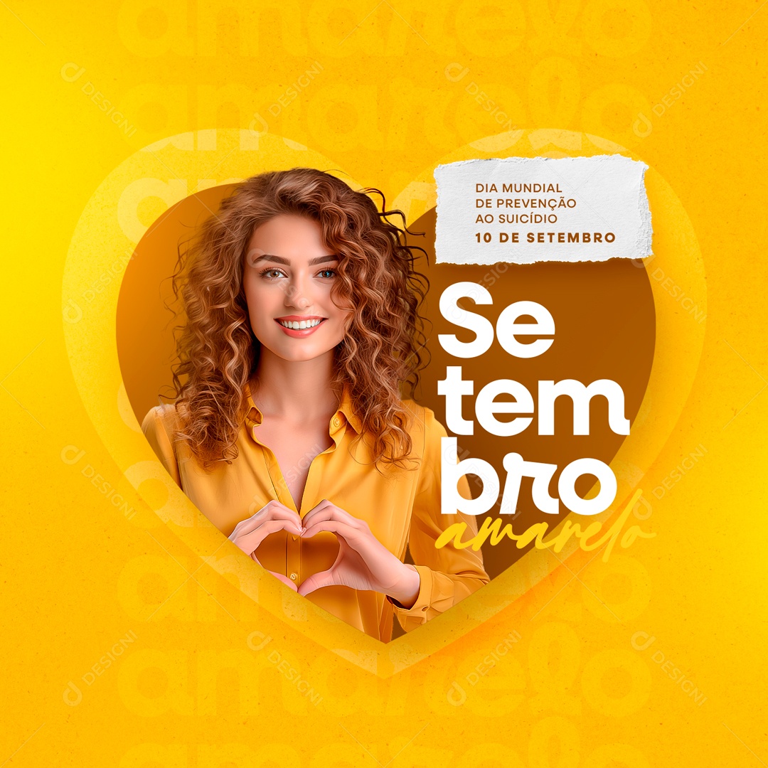 Dia Mundial de Prevenção ao Suicídio 10 de Setembro Amarelo Social Media PSD Editavel