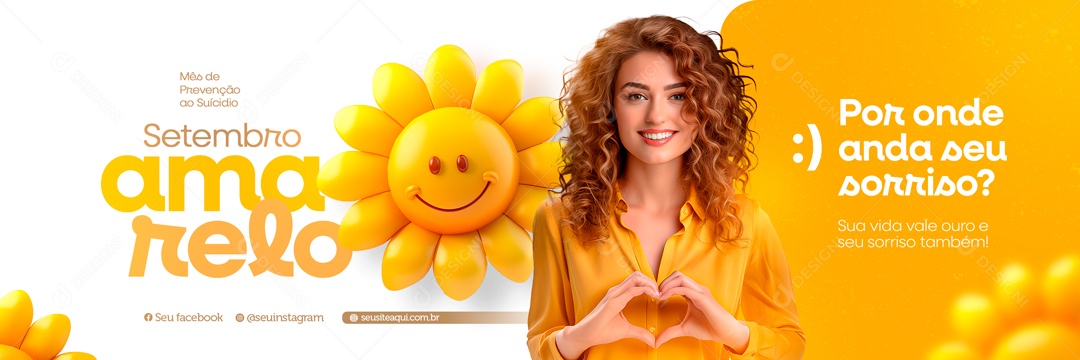 Carrossel Setembro Amarelo  Por Onde Anda seu Sorriso Social Media PSD Editavel