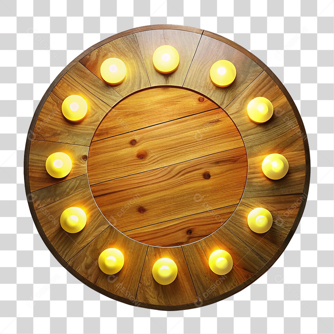 Placa de Madeira Luzes Lâmpadas PNG Transparente