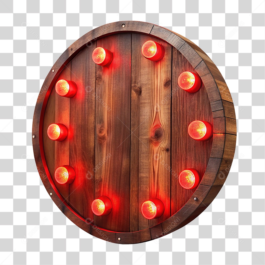 Placa de Madeira Luzes Lâmpadas PNG Transparente