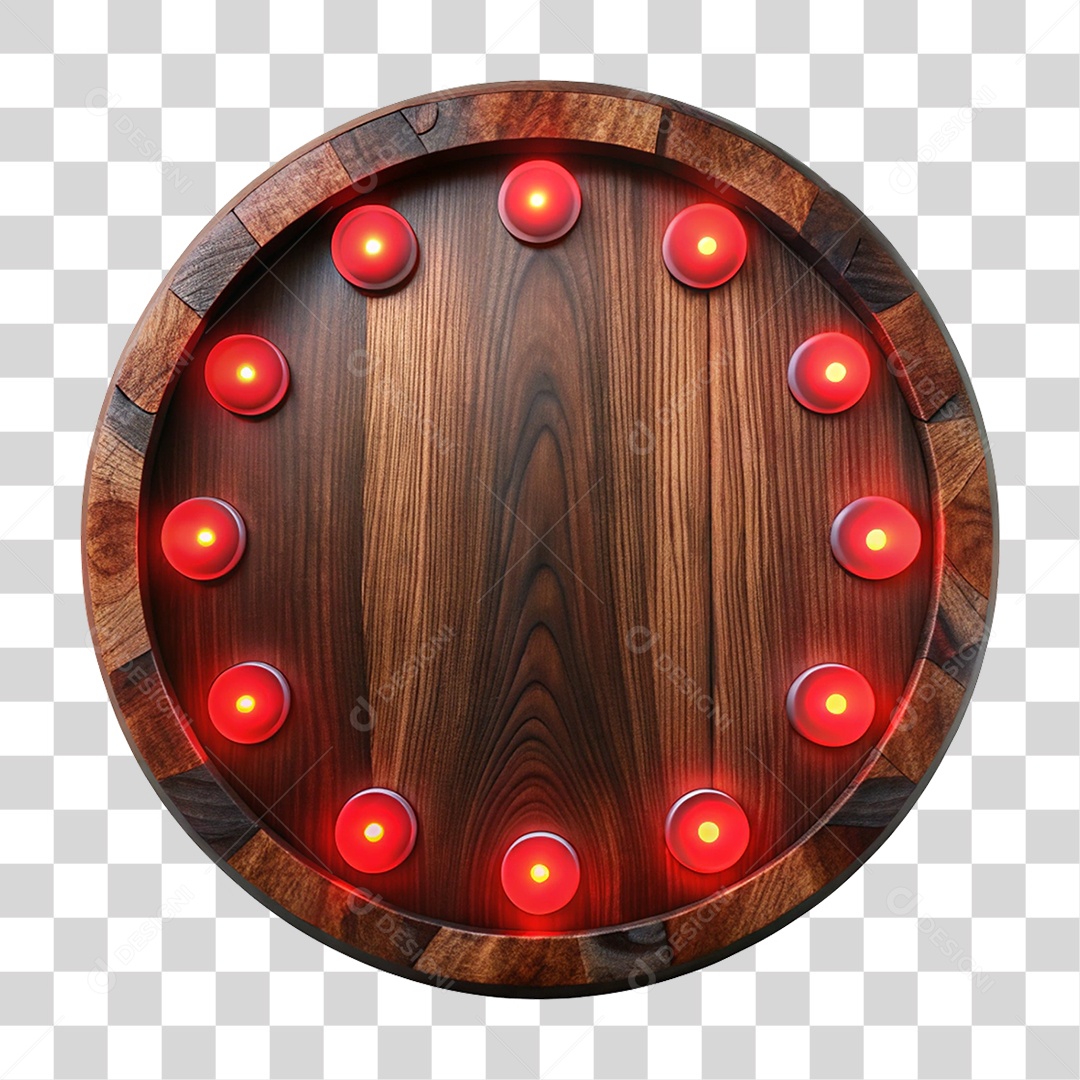 Placa de Madeira Luzes Lâmpadas PNG Transparente