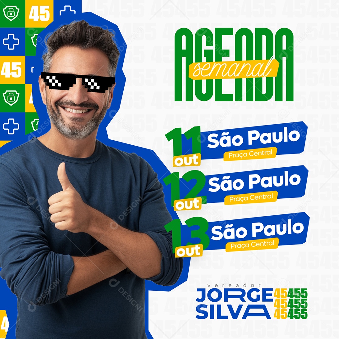 Campanha Política Agenda  Social Media PSD Editável