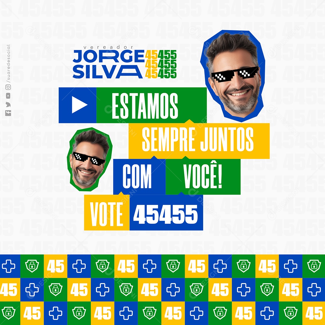 Campanha Política Social Media PSD Editável