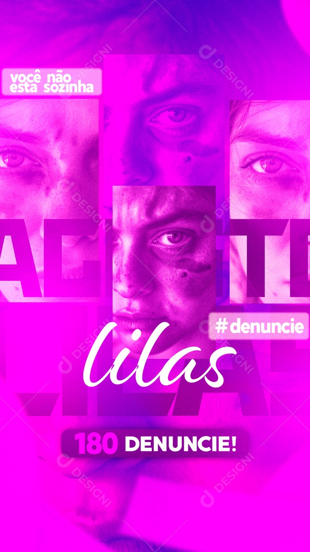 Story Agosto Lilás Você não esta Sozinha Social Media PSD Editável