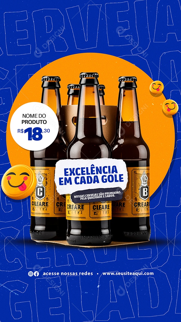 Story Excelência em Cada Gole Social Media PSD Editável