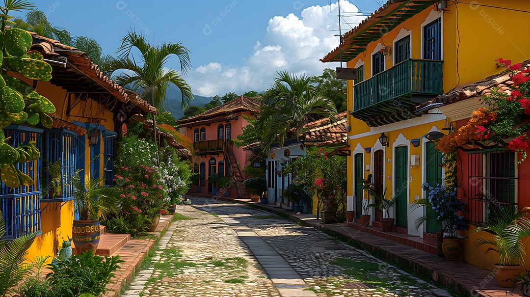 Ruas e casarões históricas de uma cidade