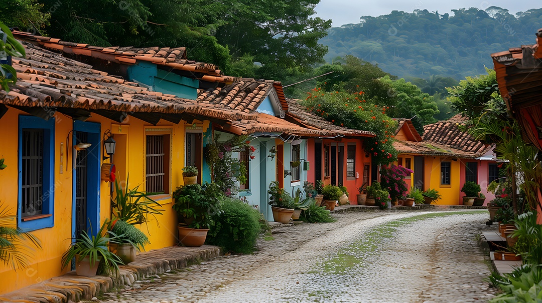 Casa antigas e ruas de uma cidade histórica