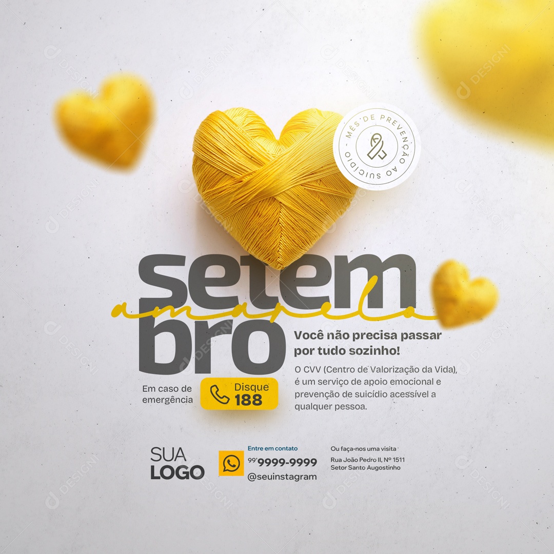 Setembro Amarelo Social Media PSD Editavel
