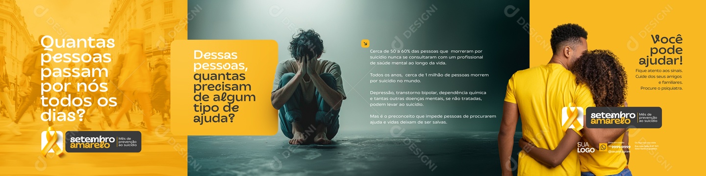 Carrossel Setembro Amarelo Quantas Pessoas Passam por Nós todos os Dias Social Media PSD Editavel