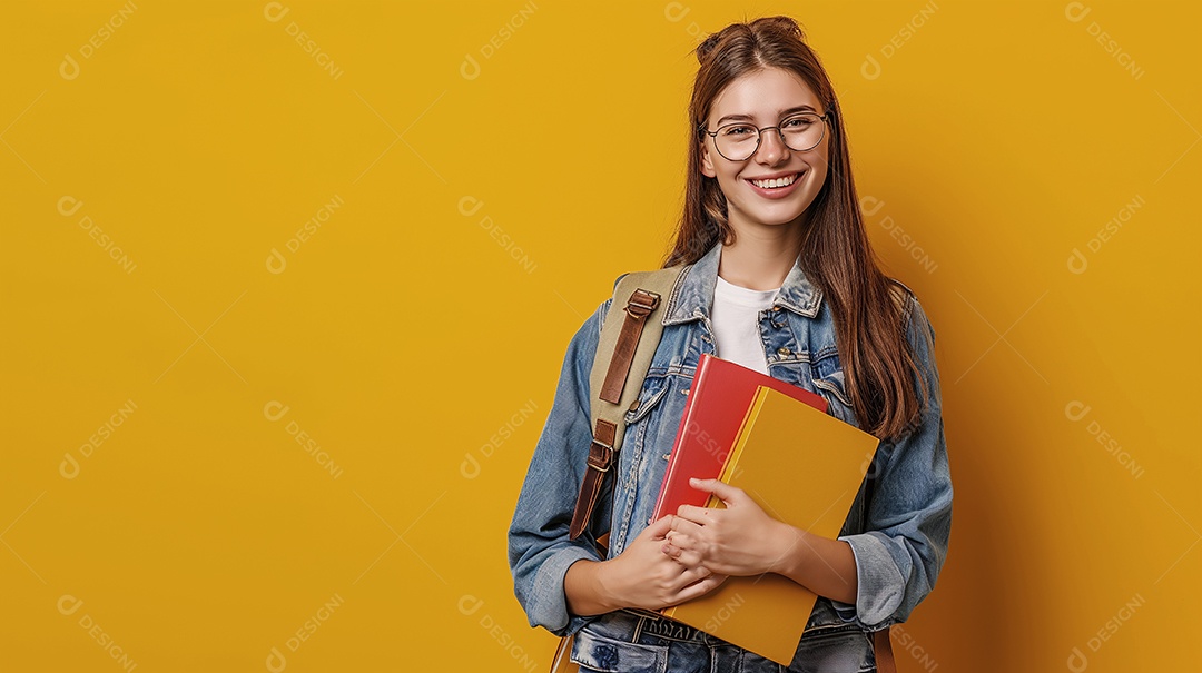 Estudante contente com volta as aulas