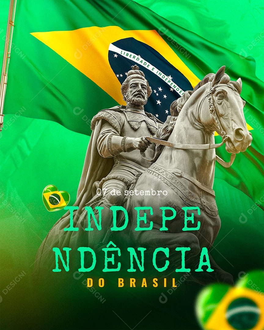 Dia da Independência do Brasil 07 de Setembro Social Media PSD Editável