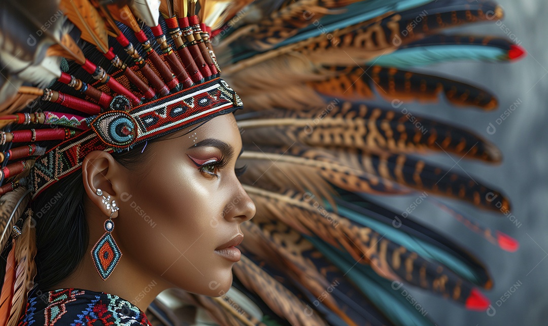 India linda com acessórios da tribo