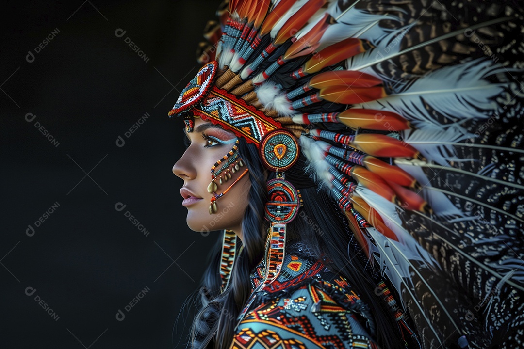 India linda com acessórios da tribo