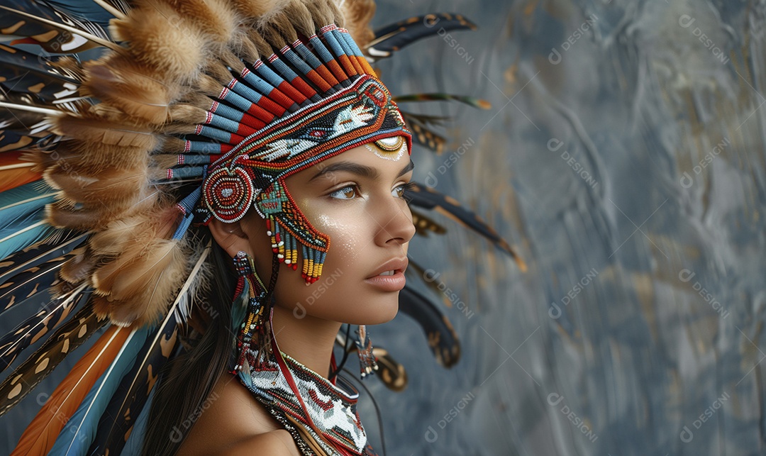 India linda com acessórios da tribo