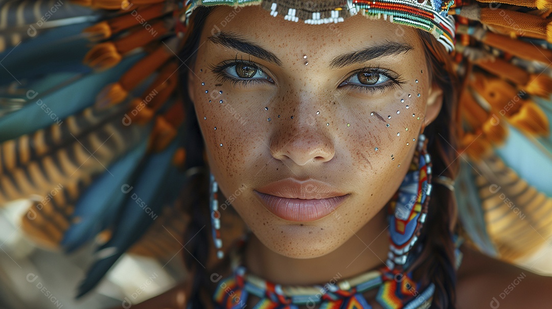 India linda com acessórios da tribo