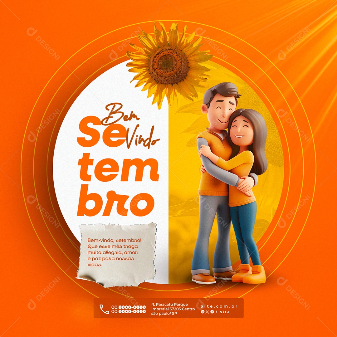 Bem Vindo Setembro Social Media PSD Editável