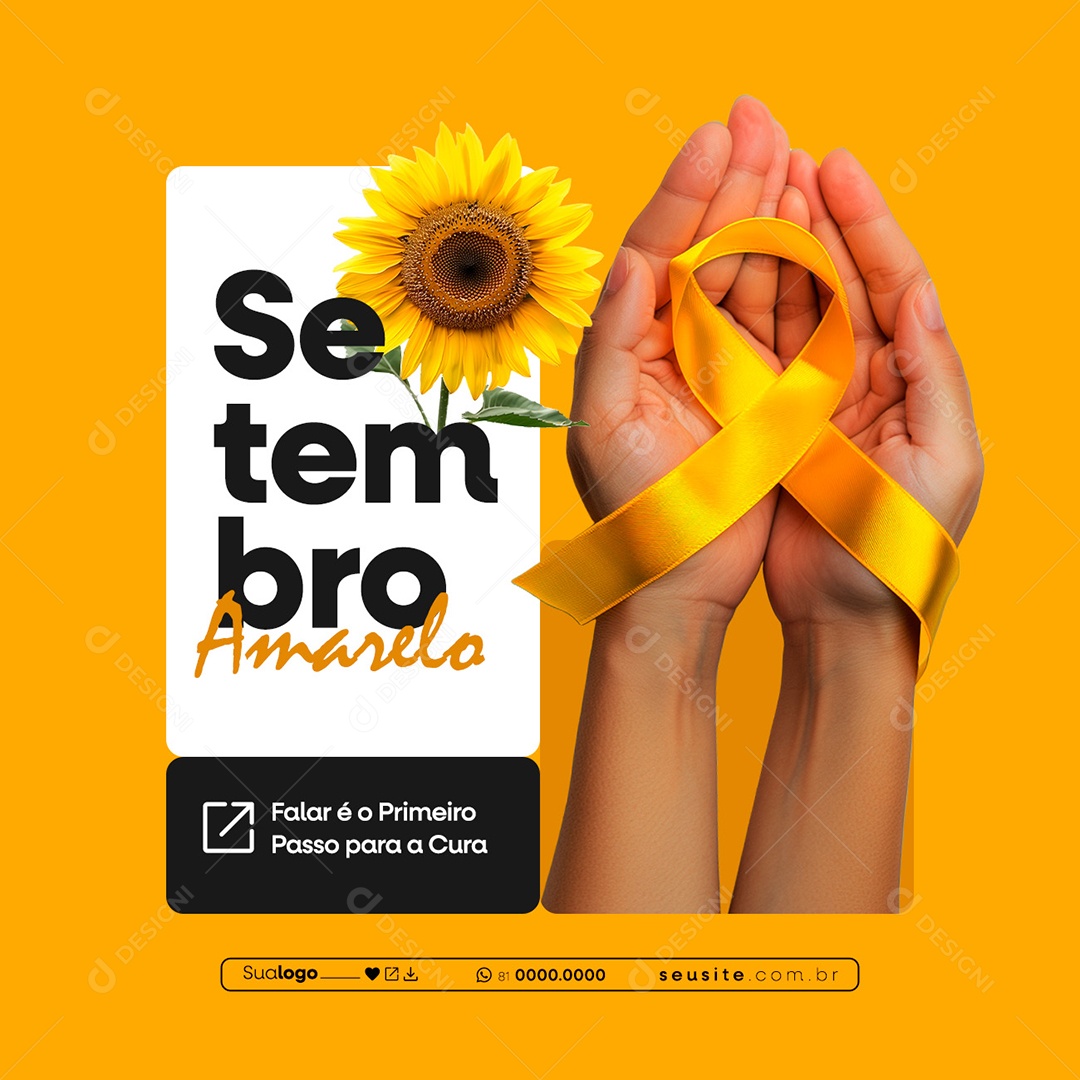 Setembro Amarelo Mês de Prevenção ao Suicídio Social Media PSD Editavel