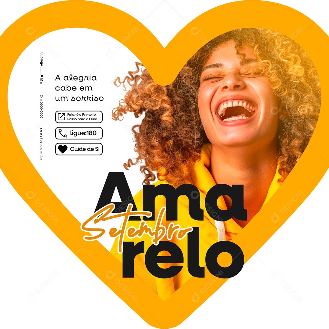 Setembro Amarelo Mês de Prevenção ao Suicídio Social Media PSD Editavel