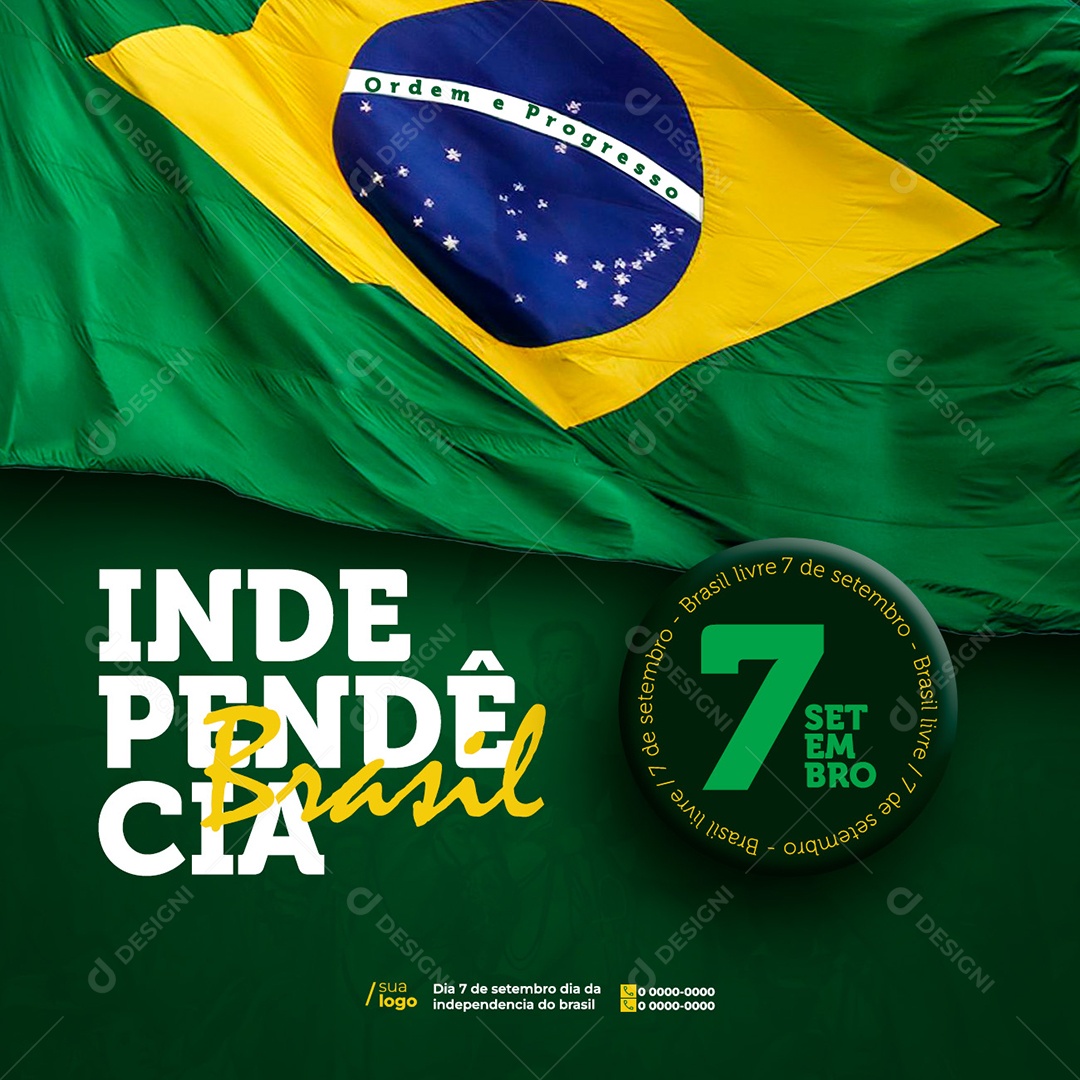 Dia da Independência do Brasil Social Media PSD Editável