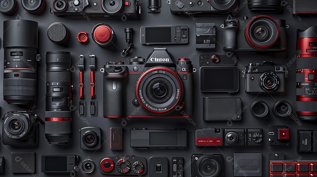 Equipamento moderno e autentico de fotografia