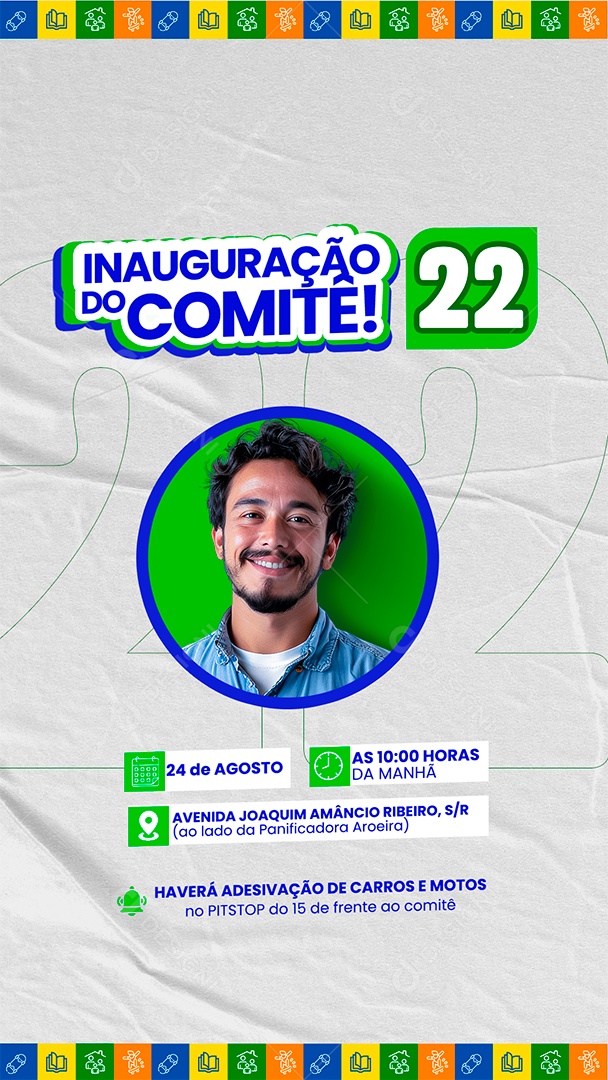 Story Campanha Política Inauguração do Comitê Social Media PSD Editável