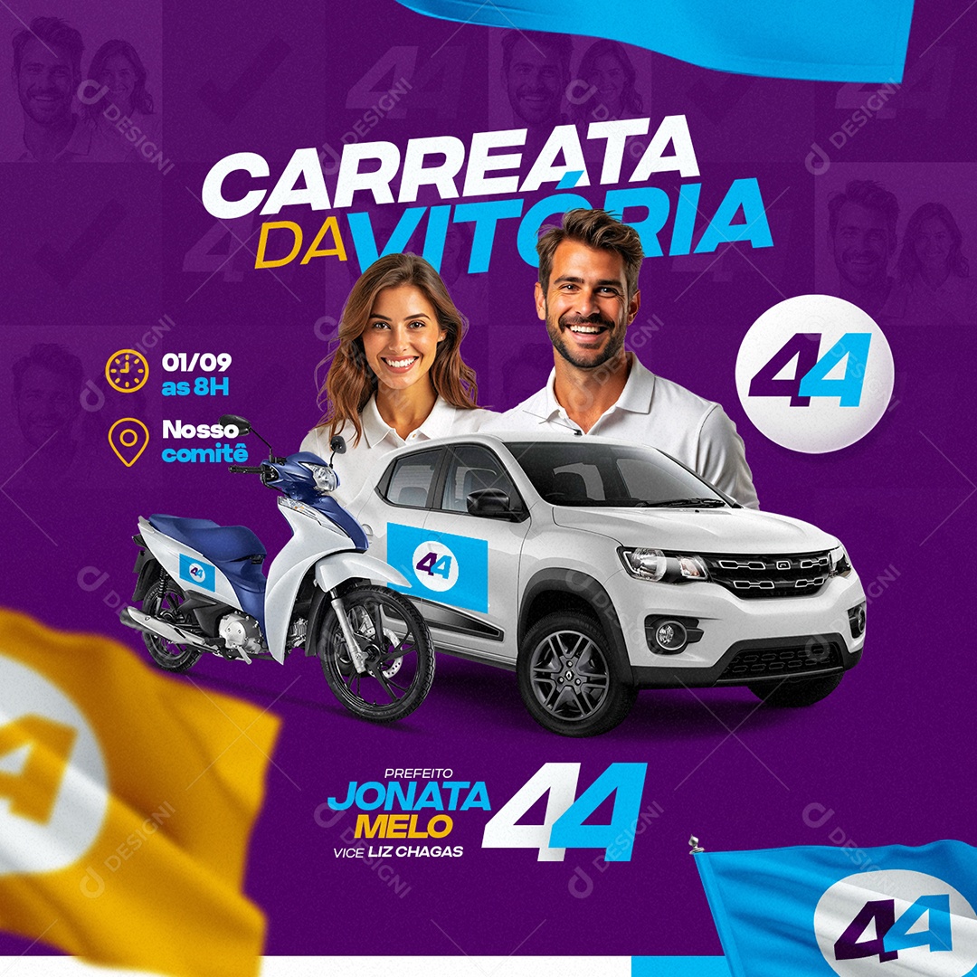 Política Prefeito Jonata Melo Carreata da Vitória Social Media PSD Editável