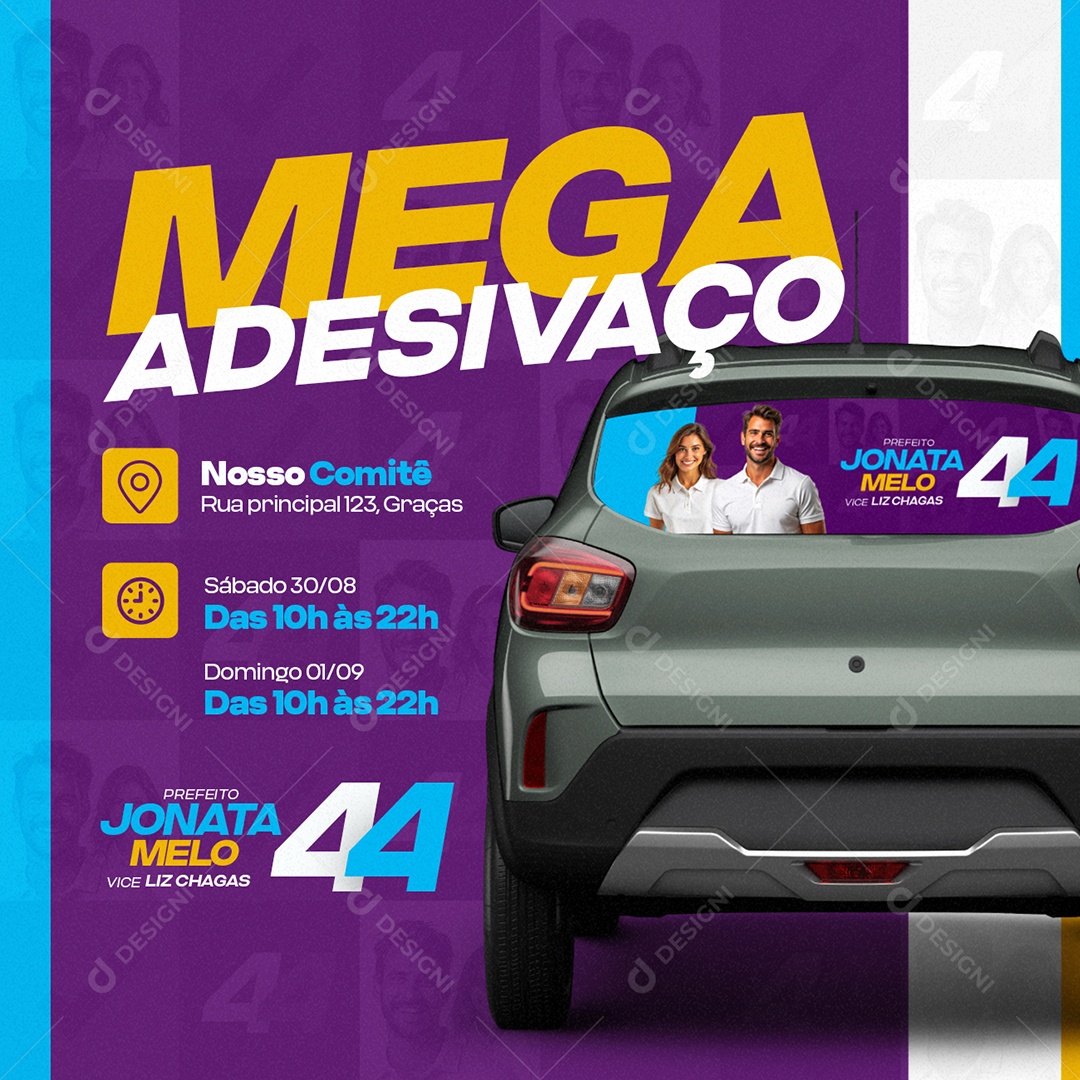 Política Prefeito Jonata Melo Mega Adesivaço Social Media PSD Editável