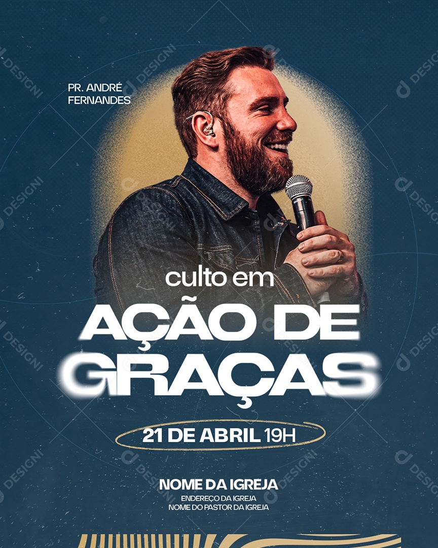 Culto em Ação de Graças Social Media PSD Editável
