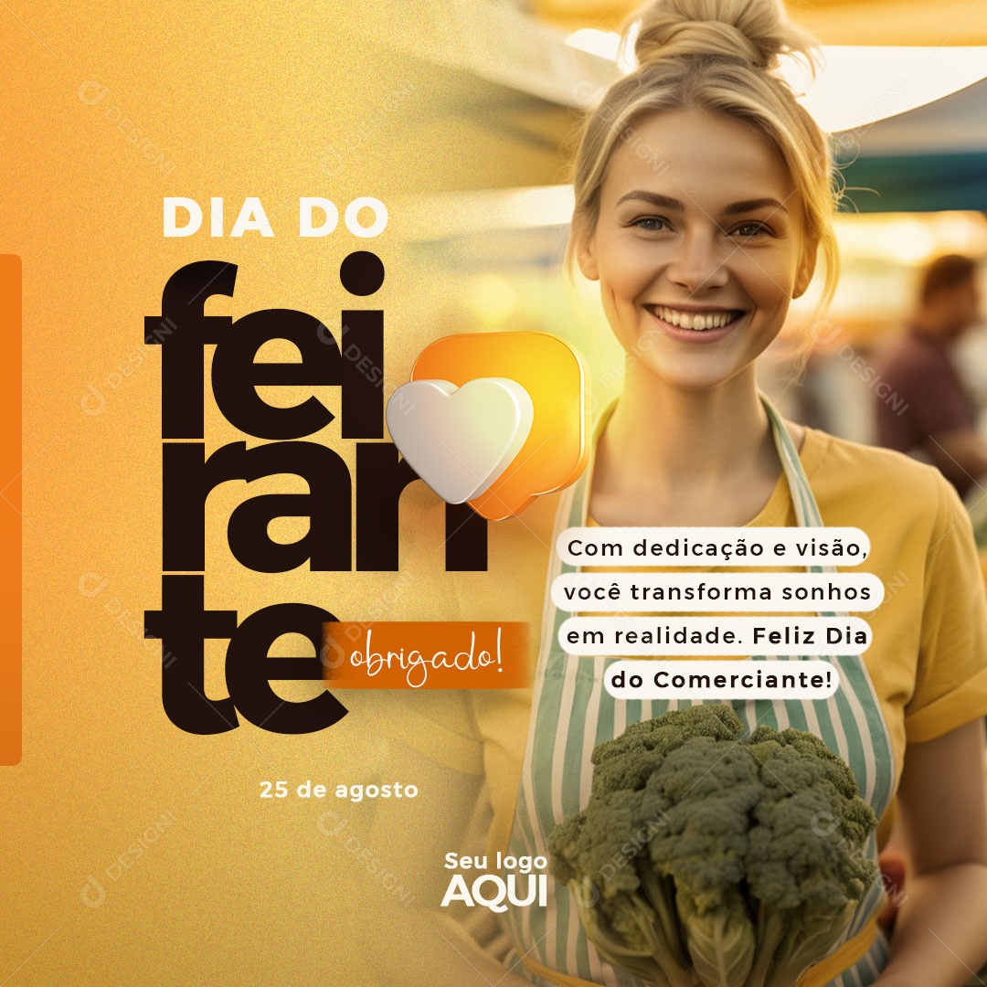 Dia do Feirante 25 de Agosto Social Media PSD Editável