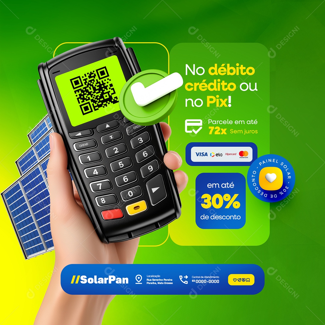 Setembro de Ofertas Painel Solar No Débito Crédito ou no Pìx Social Media PSD Editável