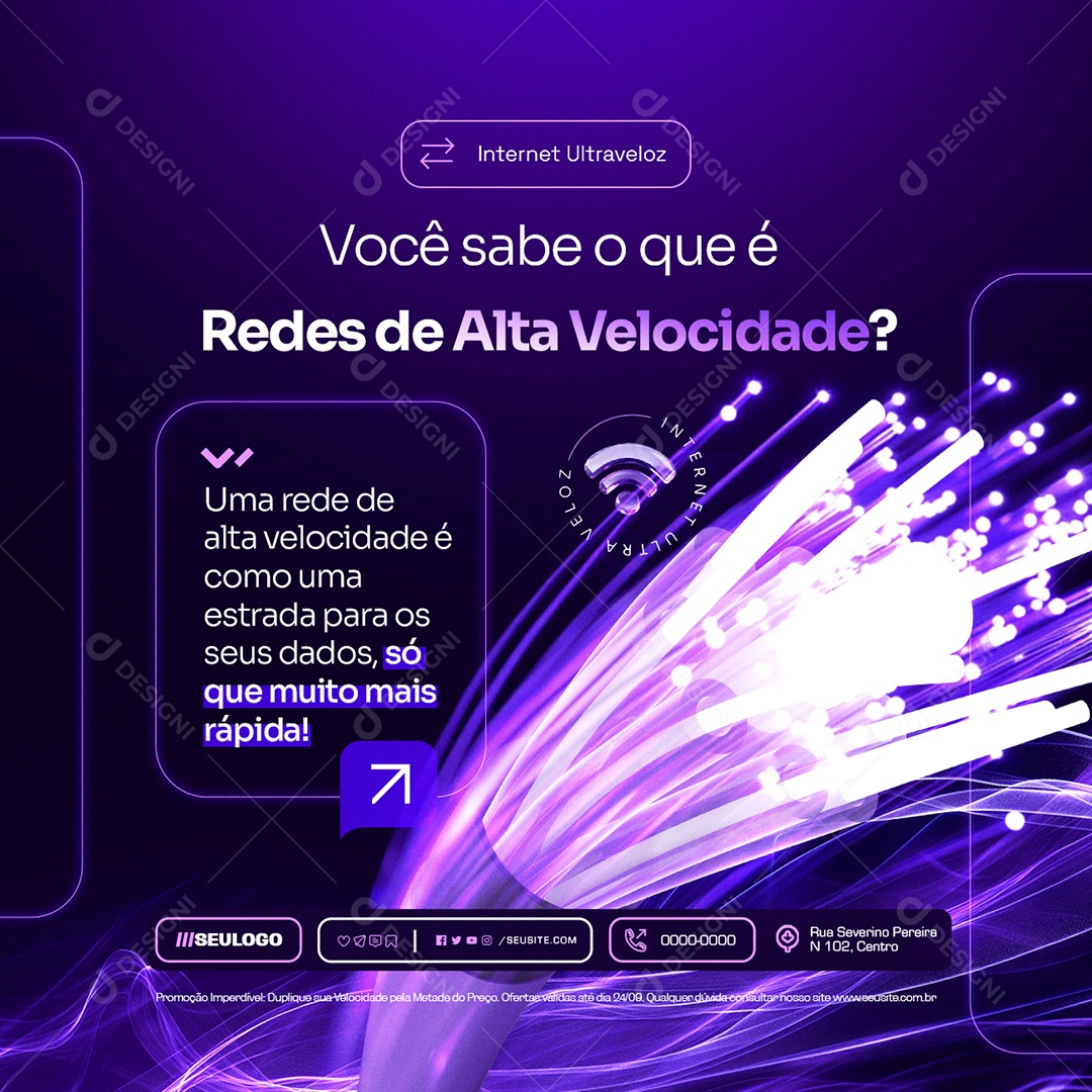 Suportes de Redes Internet Ultraveloz Social Media PSD Editável