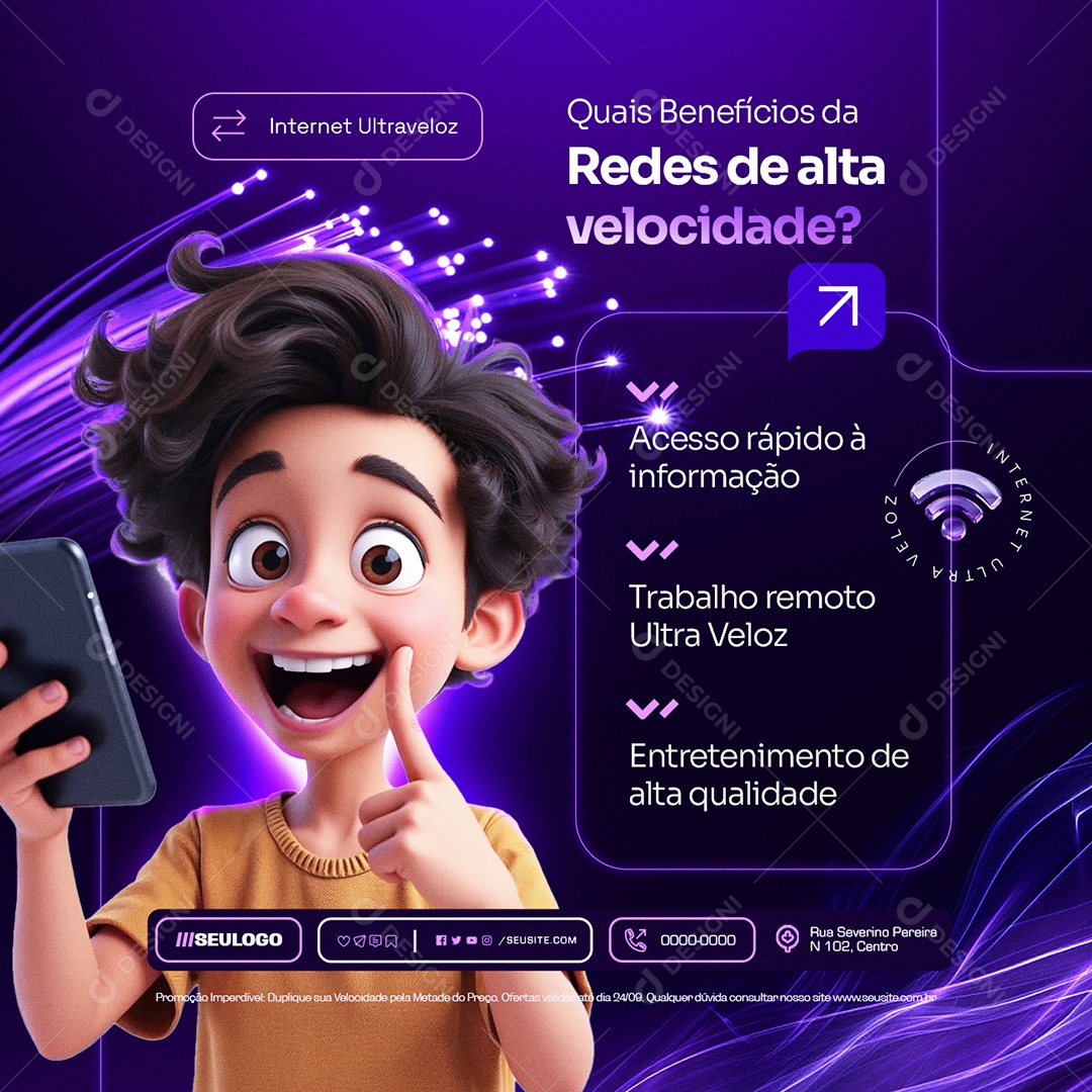 Suportes de Redes Internet Acesso Rápido Social Media PSD Editável